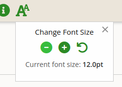 Reset the font-size button