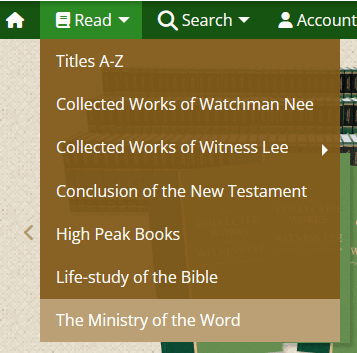 Find The Ministry of the Word in the menu